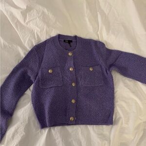 Maje Purple Knit Cardigan